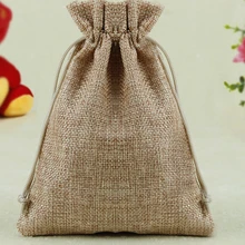 10 шт. 15 см x 20 см/6x8 дюймов искусственный джут/мешочки для ювелирных украшений с завязкой сумки для свадьбы/мыло ручной работы Пользовательский логотип или размер