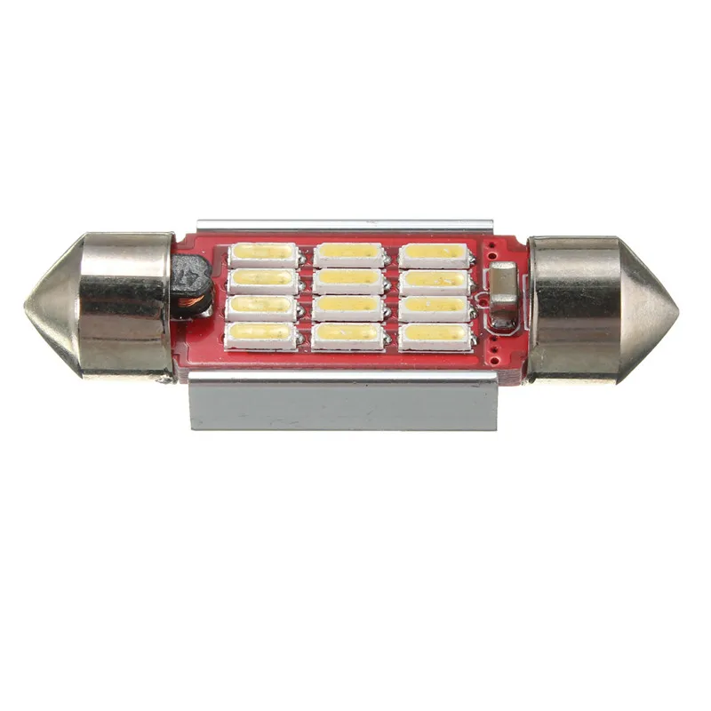 

50piece/lot 36/39/41mm 12 LED 4014 Light Canbus Error Free Festoon Doom Lamp Bulb Pure White DC12v