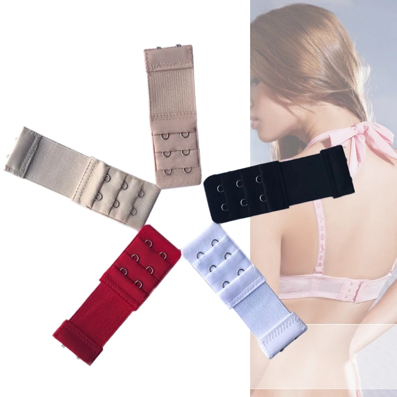 Women 2 Hook Bra Extender Elastic Underwear Extension Strap Clip