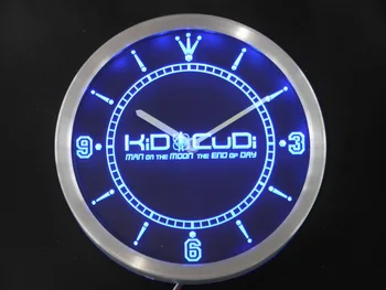 

nc0165 Kid Cudi Man On The Moon End of Day Neon Light Signs LED Wall Clock