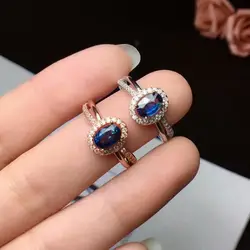 925 стерлингового серебра 100% натуральный сапфир кольца ювелирные украшения подарок Мода для женщин открытым оптовая продажа новый подарок