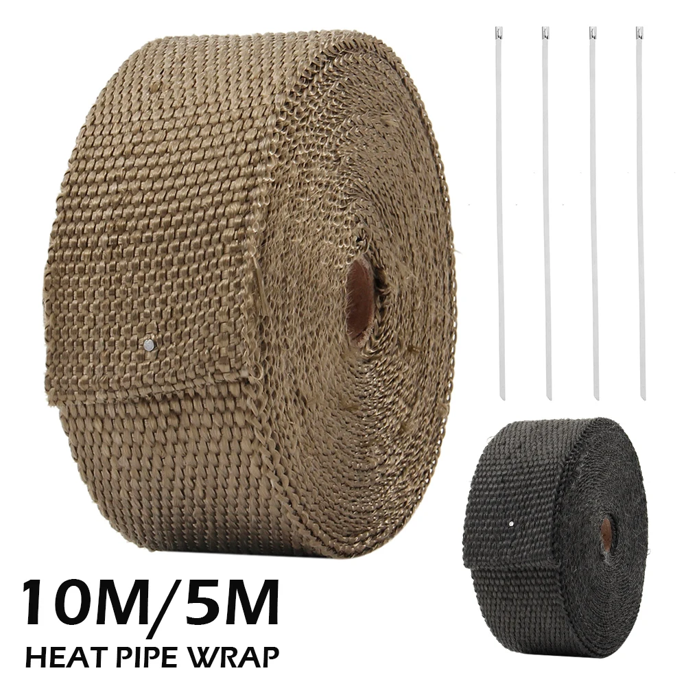 

5M/10M Car Motorcycles Heat Shield Wrap Turbo Exhaust Tape Front Pipe Anti-hot Wrap Heat Manifold Insulation Cloth Roll