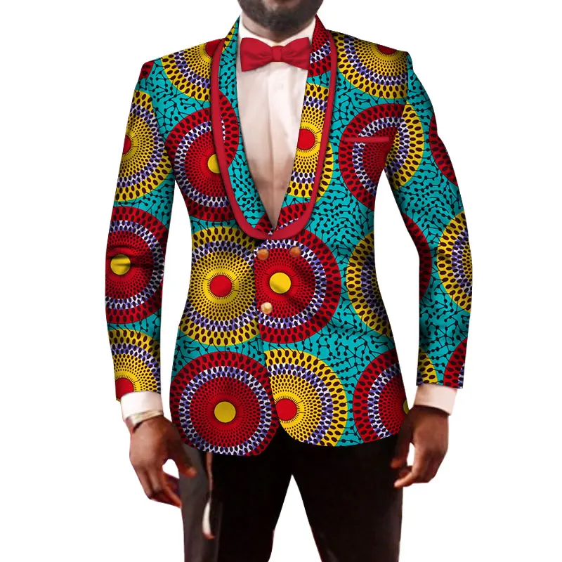 

Men Blazer Notched Collar Slim Fit Fancy Blazers Suit Jacket African Men Clothes Tops Coat Dashiki Bazin Rich Wedding WYN201