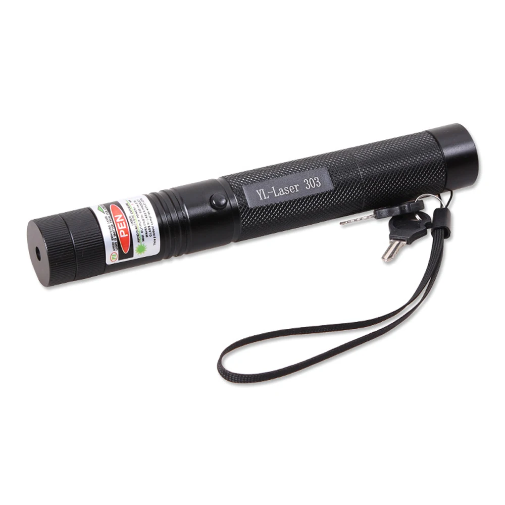 Зеленая лазерная указка 532nm 5 мВт 303 лазерная ручка высокой мощности Регулируемая Звездная головка горящая спичка lazer без батареи