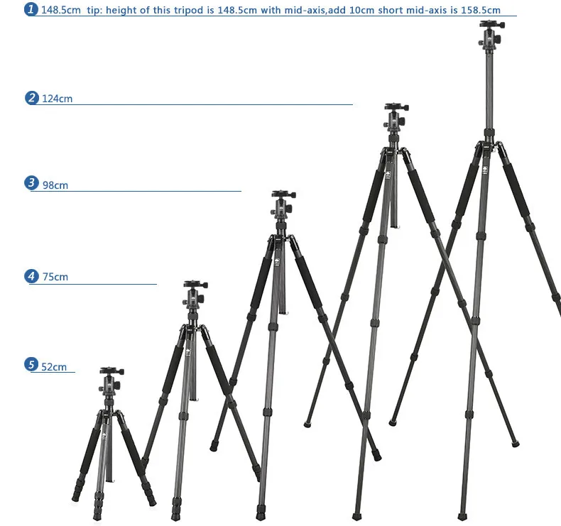 

DHL Tripod+Ball Head+Quick Release Plate Stand 3in1 Kit Light Carbon Fiber 3 Feet Support Digital SLR Camera Sirui T1204X+G10KX