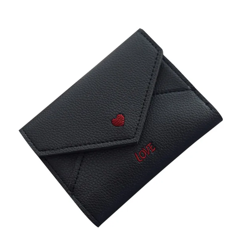 

New Fashion Colorful Lady Lovely Coin Purse Solid Heart Clutch Wallet short Zipper Women Small Bag Cute Card Holder