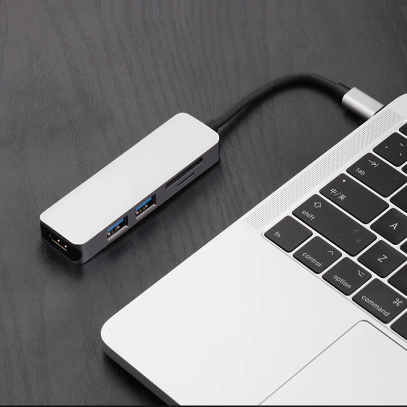 Тип с разъемами типа c и 2-портовый USB3.0HUB+ HDMI+ SD/устройство для считывания с tf-карт новые продукты для ноутбука Macbook конвертер зарядки