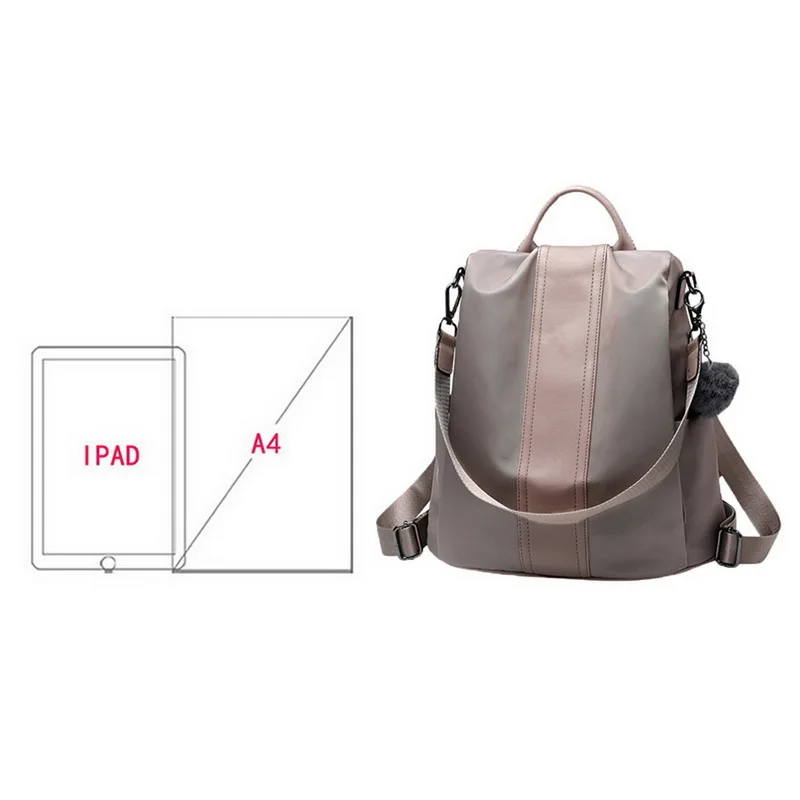 Женский рюкзак в сдержанном стиле, нейтральный школьный рюкзак Knap-sack, Противоугонный дизайн, водонепроницаемые нейлоновые рюкзаки