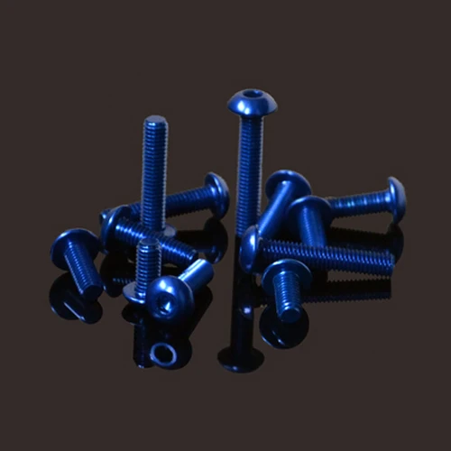 

4Pcs M3X5mm-16mm length Aluminum Allen Socket Pan head Blue Color screws Hex Round screw Machine bolts