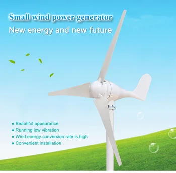 

300W 24V white blades 5 blades Wind Turbines Wind Generator 100W/200W/300W/400W options 12V/24V choices Small Home system