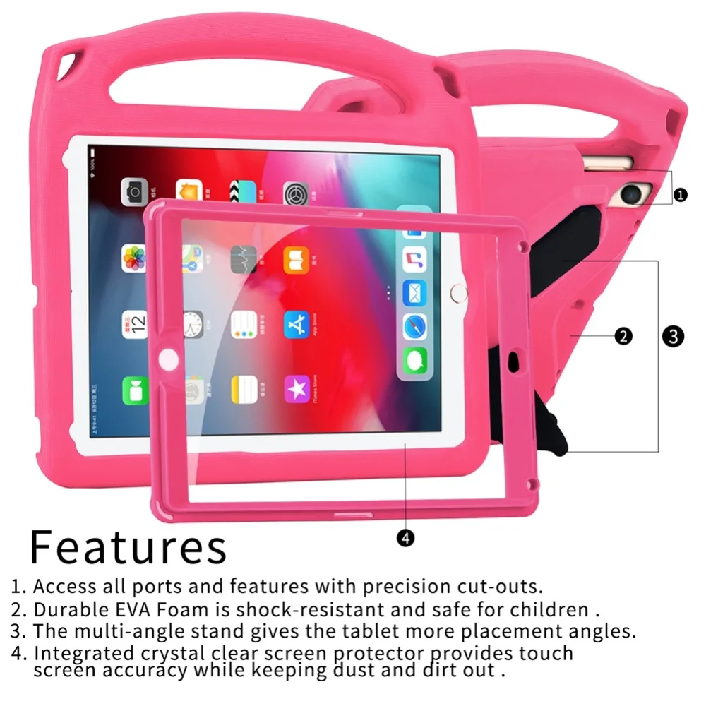 Чехол для iPad 9,7 /9. 7 /air/air2/Pro 9,7 чехол 9," с защитой экрана полная Противоударная Портативная подставка детский чехол для планшета