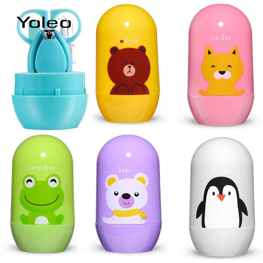 

Baby Healthcare Kits Baby Nail Care Set Infant Finger Trimmer Scissors Nail Clippers Tools Cartoon Animal Storage Box for Travel