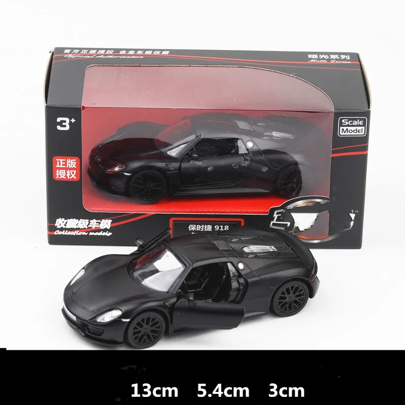 

Matte Black for Porsche 918 Toy Model Car Super Racing Car Model Alloy Simulation Pull Back Auto Mobile Sport Car Ornaments 1:36