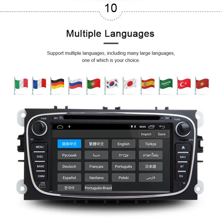 Discount JDASTON Android 8.1 Car Multimedia Player For FORD Focus 2 S-MAX Mondeo C-MAX Galaxy Fiesta 2 Din Car Radio GPS Navigation DVD 11