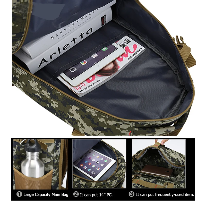 Online Hot Top Qualität Große 50L Wasserdicht Molle Militärische Taktische Rucksack Jagd Wandern Camping Rucksack Armee Rucksack Sport Tasche