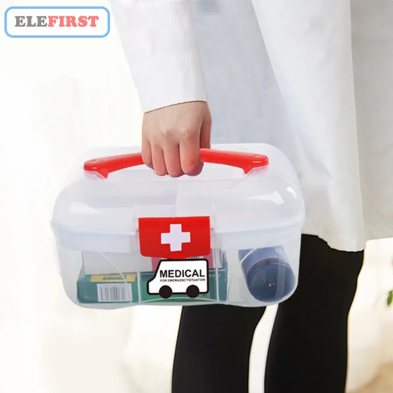Portátil hogar médico primeros auxilios Kits de emergencia PP medicina vacía vendajes almacenamiento para coche inicio viaje al aire libre campamento