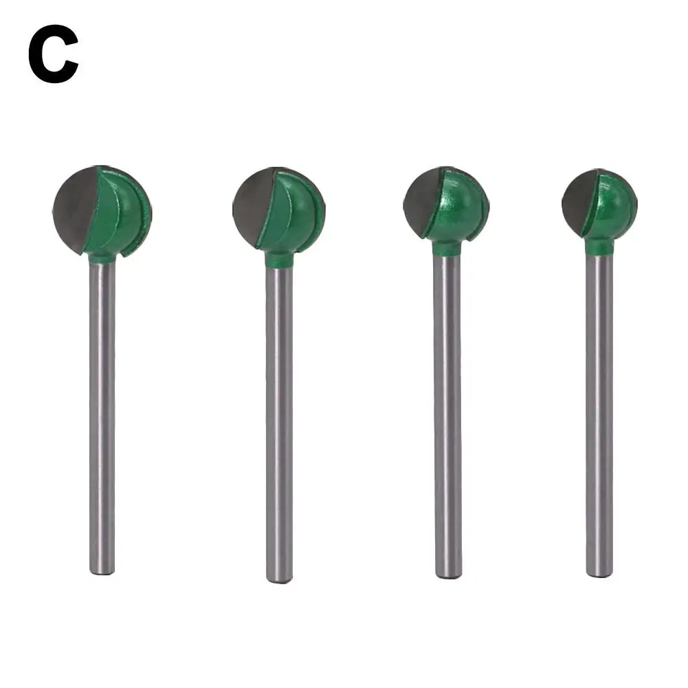 3/6 мм хвостовик радиус шариковый нос ядро коробка древесины фрезы Фрезы для древесины фрезы для древесины режущие инструменты - Цвет: 4pcs 6mm Lengthen