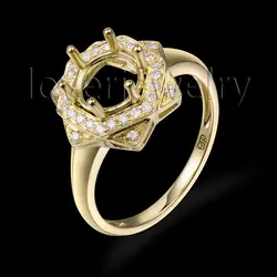 Настоящее 18 к 750 желтое золото современные обручальные кольца крепление для женщин Свадебные WU271