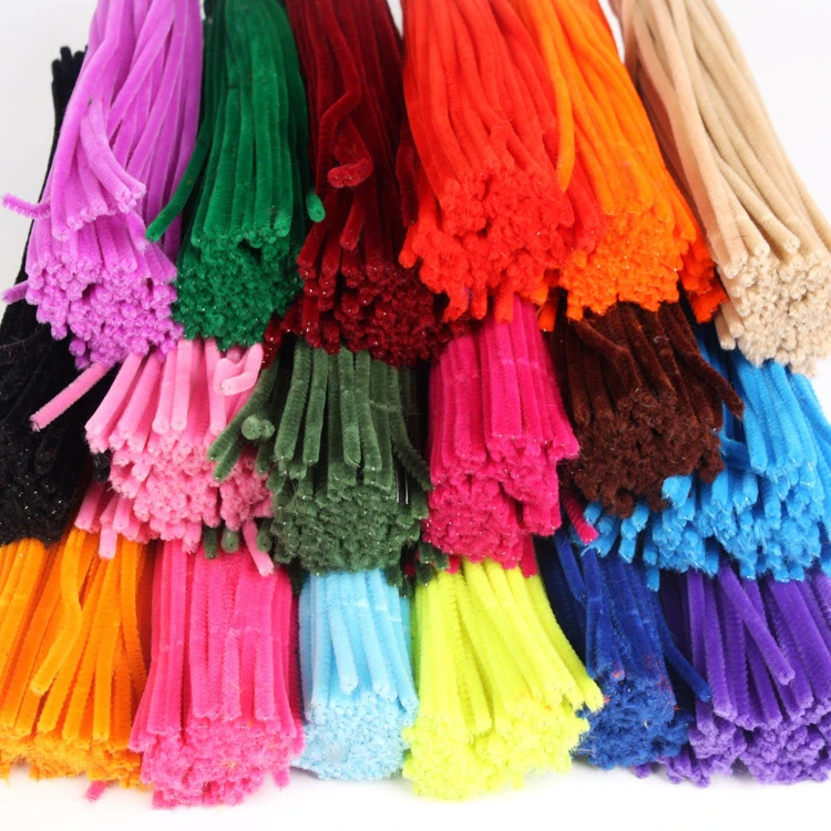 100pcs Multicolour Chenille Stems Pipe Cleaners Handmade Diy Art Craft Material Kids Creativity Handicraft Children Toys