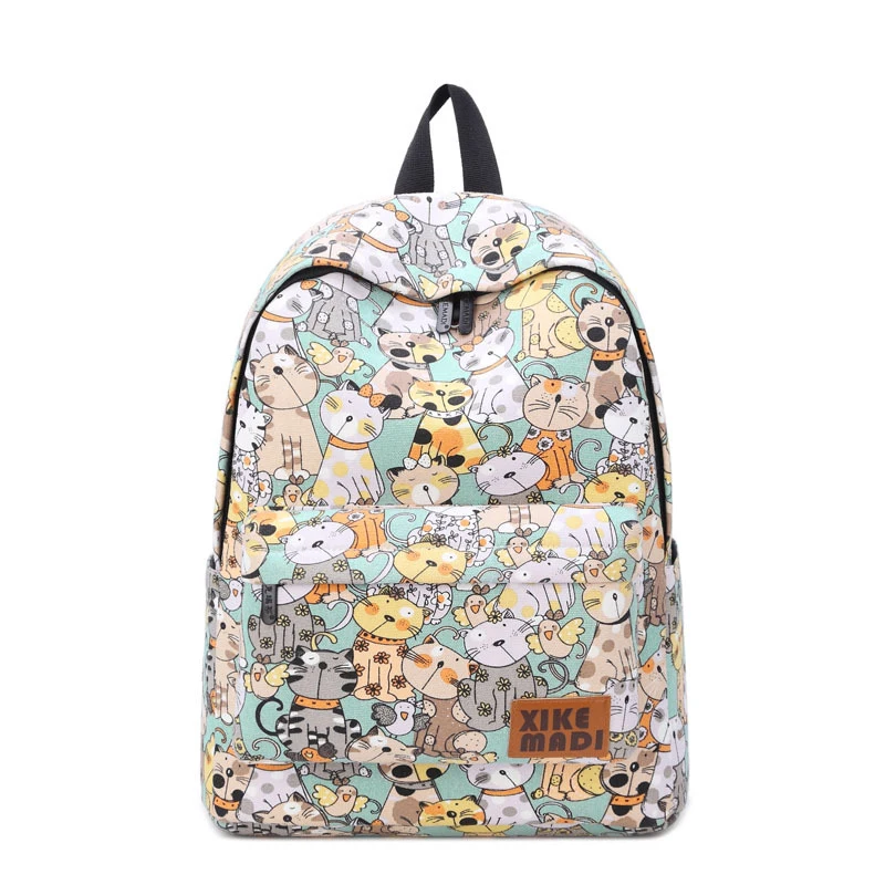 

Women Girl Multi Style Cat Neko Animal Printing School Backpack for Teenage Girls Bags Kawaii Bookbag Daily Bag