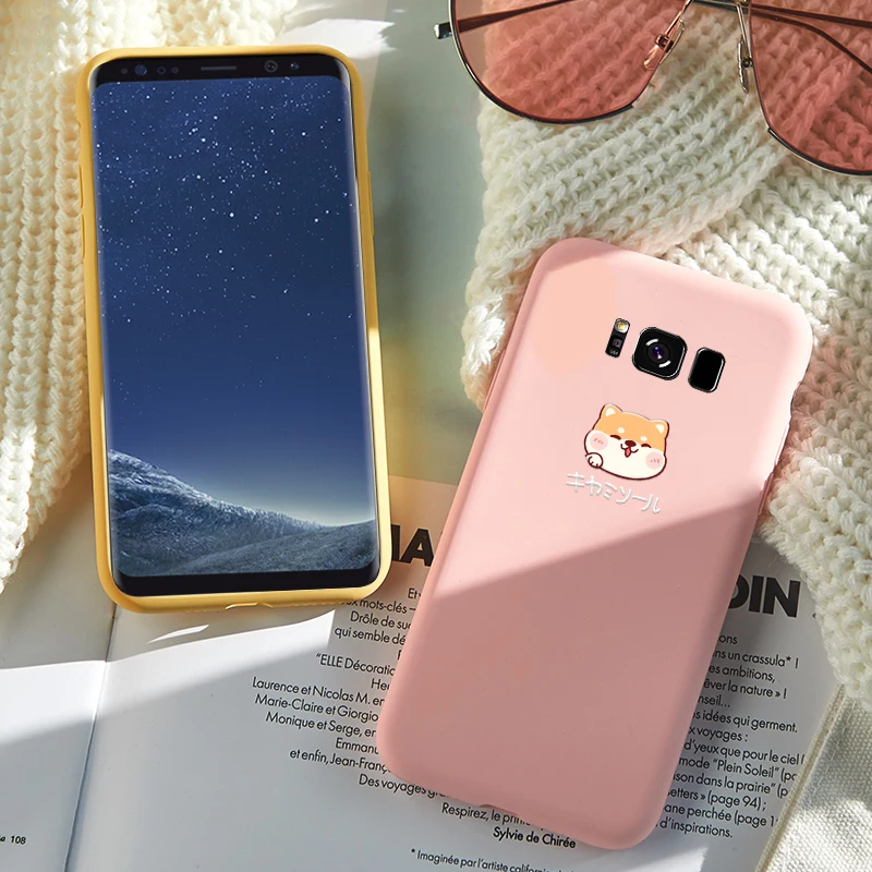 

Cute Liquid Silicone Case For Samsung Galaxy S8 S9 S10 Plus Dog Plain Clear Cover For Samsung Galaxy A10 A50 A6 Plus 2018