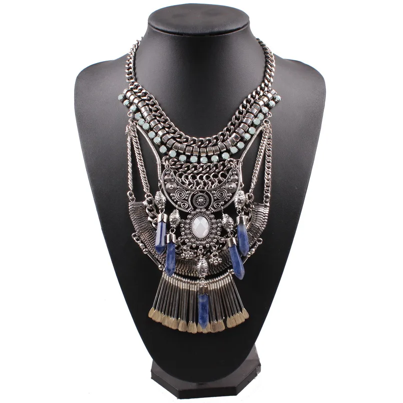 

Wholesale 2018 New Arrival Design Fashion Chunky Statement Necklace For Women Big Luxury Vintage Alloy Necklace Party Jewelry