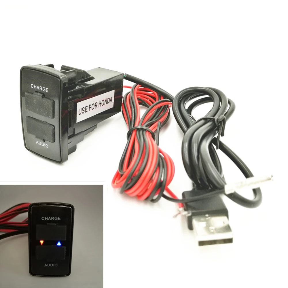 Автомобильное зарядное устройство с USB-интерфейсом 5 в 6 8 А и разъем аудиовходом USB
