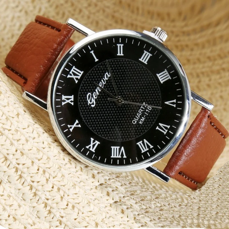 Unisex Roman Number Round Dial Brand Watch Men Women Luxury Fashion Casual Quartz Watches