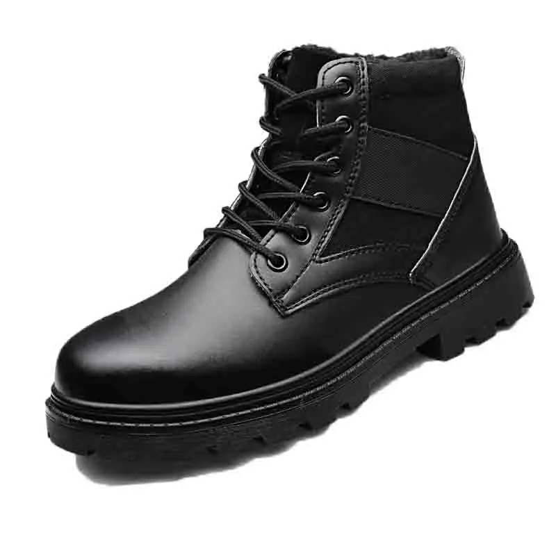 Homens Tamanho Sapato Segurança Grande Inverno Aço acolchoado Dos Ferramental Algodão Quente Biqueira Pelúcia Tornozelo Casuais Da Sapatos Do De Trabalho Pele Bota Neve FqqE8r