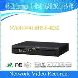 Бесплатная доставка DAHUA 4/8 канала Компактный 1U 4PoE 4 K и H.265 Lite NVR DHI-NVR4104HS-P-4KS2/DHI-NVR4108HS-P-4KS2