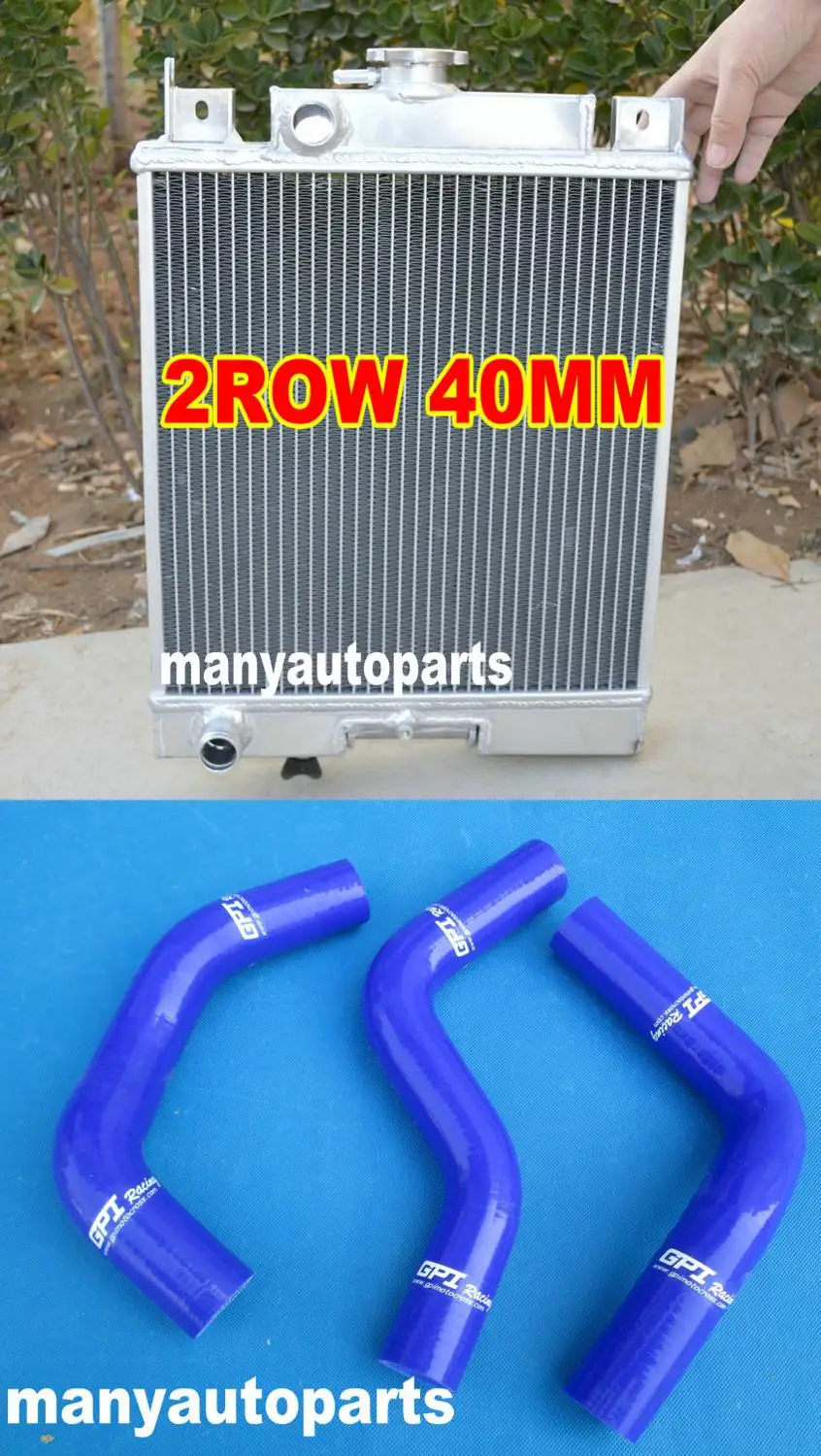 For 40mm 2 Row SUZUKI SWIFT GTI 1.0/1.3/1.6 89 90 91 92 93 94 aluminum radiator+hose