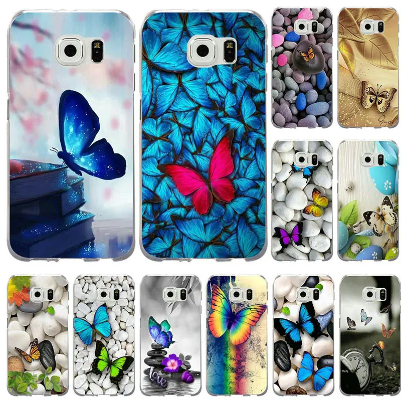 

Beautiful Butterfly Stone Soft TPU Mobile Phone Case for Samsung Galaxy Note 3 4 5 8 S3 S4 S5 Mini S6 S7 S8 S9 Edge Plus On5 On7