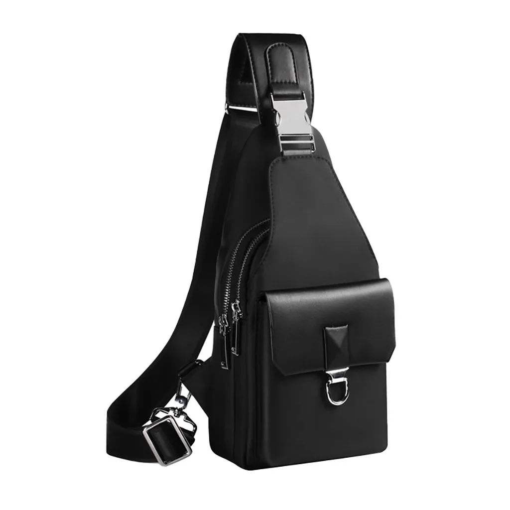 

Business Leather Mens Messenger Bag Men Waterproof Chest Bag Sports Outdoor Leisure Multi-function Bag %40