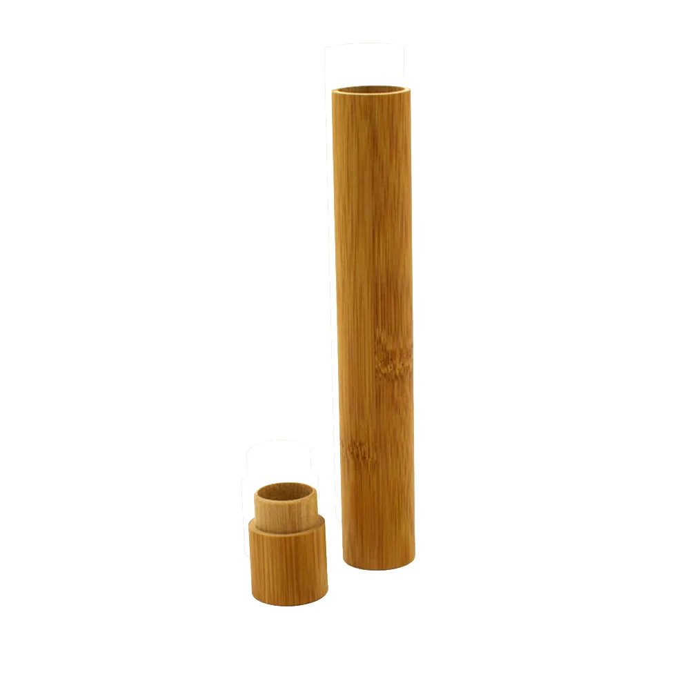 Портативная зубная щетка из натурального бамбука чехол труба для путешествий Экологичная ручная работа 22 см 4,9 - Цвет: Белый