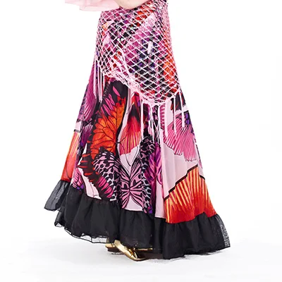 Женские цыганские юбки для танца живота платье для танца живота большие цветы танцевальный костюм большие юбки для профессионального выступления