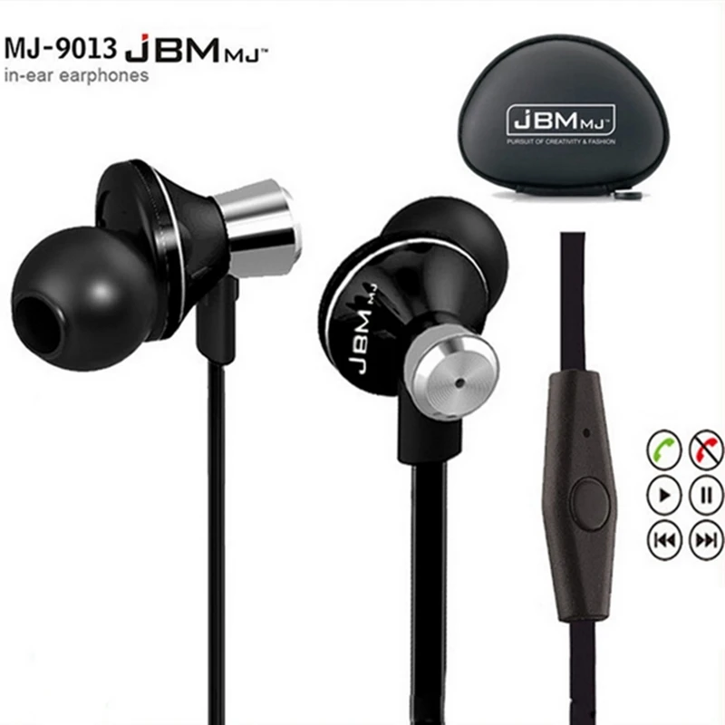 Original JBM MJ 9013 In Ear Headphones HiFi Stereo Headset With Microphone Clear Sound In ear