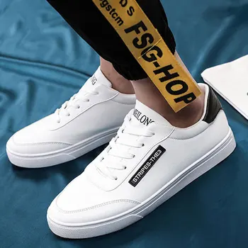 

Spring and autumn simple design white shoes Leather flats shoes for man basic shoe Male
