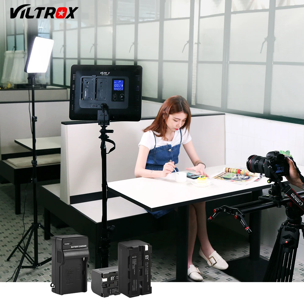 

Viltrox VL-200T 30W Wireless Remote LED Video Studio Light Lamp Slim Bi-Color Dimmable + Light stand for Camera Facebook YouTube
