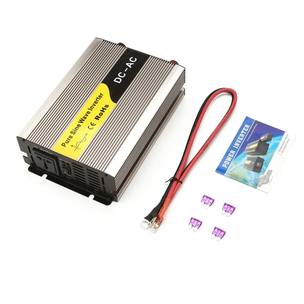 

600W Pure Sine Wave Inverter Car Inverter DC12V to AC220V Aluminum Alloy Housing High Conversion Efficiency Transformer