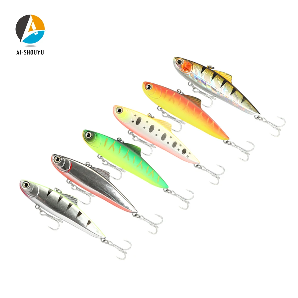 

AI-SHOUYU NEW 1pc Hard Fishing Lure 85mm 21.8g VIB Fishing Bait Vibration Hard Plastic Artificial Bait Sinking 3D Eyes Lure