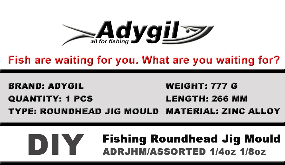 Adygil DIY рыболовные круглоголовые джига плесени adrjhm/разные комбо 1/4 унции)(7 г), 1/8 унций(3,5 г) 8 стаканчики для минеральных водов