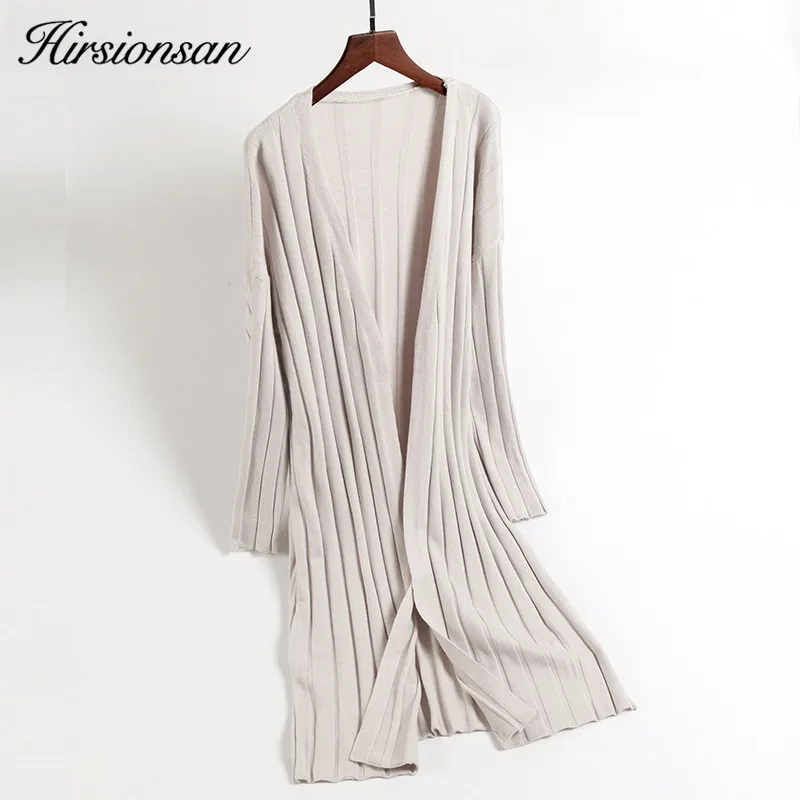 

Hirsionsan Women Cardigan 2019 Autumn Winter Knitted Open Stitch Sweaters Casual Women Knitted Long Jackets Female Cardigans
