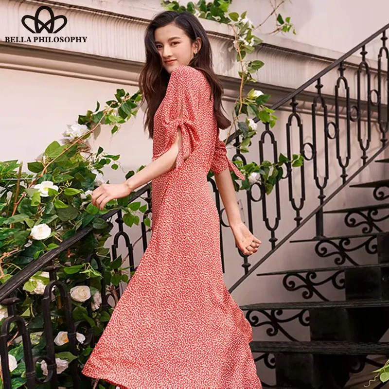 Wonder Summer Short Sleeve Boho Dress Vintage Print Floral Female Long Dress Casual Holiday Lady Beach Dress Vestidos 2019 new