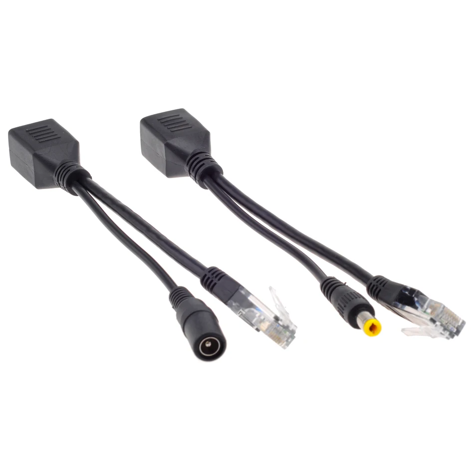 20pcs (10pair) POE Passive Cable Splitter Power Over Ethernet POE Injector Camera CCTV Adapter 12V Power Supply Cable 24V 48V