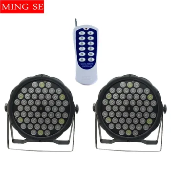 

2Pcs/lots Remote control 54X3W RGBW LED Par Light LED PAR DMX512 controller led lights, disco lights DJ equipment