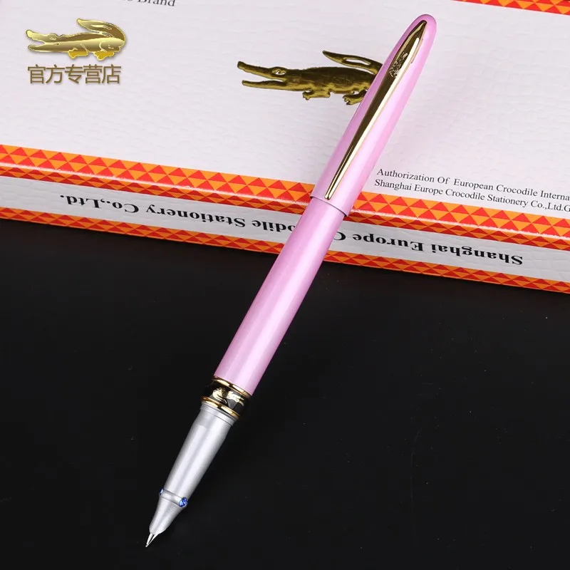 Крокодиловая 215, высокое качество, 0,38 мм, дополнительный тонкий наконечник, перьевая ручка с алмазными металлическими чернилами, ручка для подарка, офисные канцелярские принадлежности