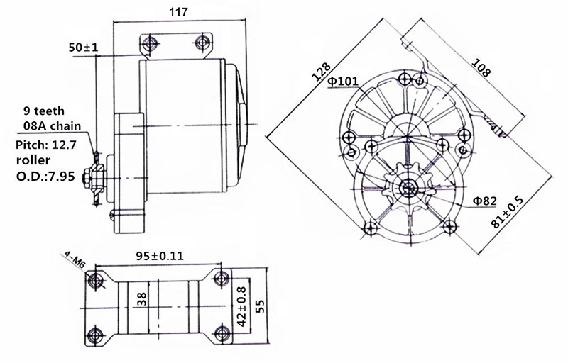 Clearance 350W 24V 36V DC Brushed Motor Electric Bicycle Motor Escooter Ebike Electric Tricycle Bicycle Motor Kit Bike DIY Parts MY1016Z3 5
