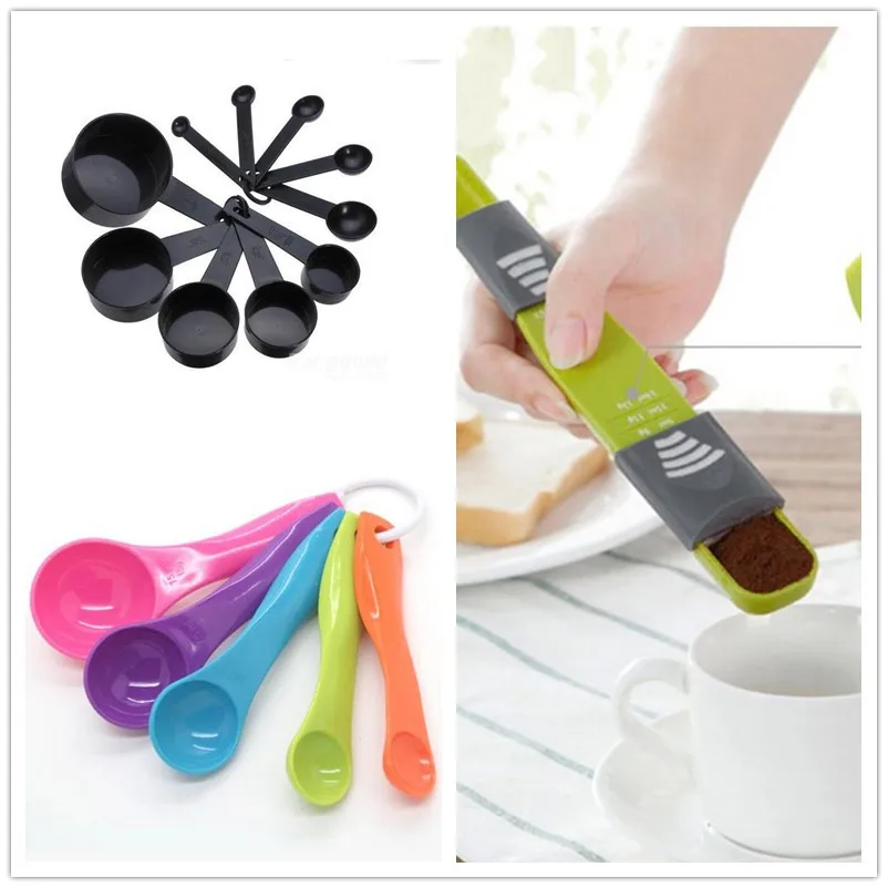 Kitchen Measure Spoon Double End Colorful Plastic Kitchen Gadget For