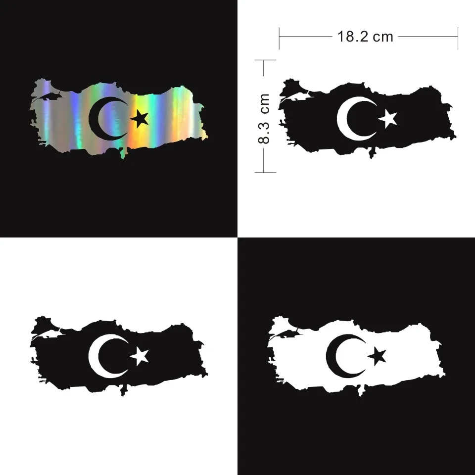 Anycuros Turkey Map Country Flag Fashion Stickers Decals Vinyl Decor 18.2cm8 (2)