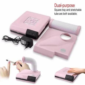 

Professional 60W Strong Nail Suction Dust Remover Collector Strechable tube with 3 Led Manicure Vacuum Cleaner Tool